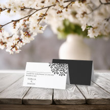 Extraordinaria tarjeta de lugar florido blanco y n