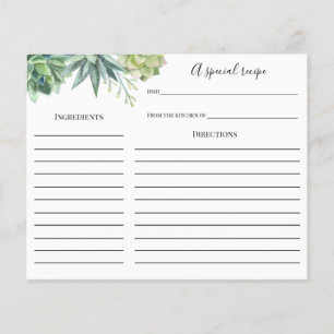 Extraordinaria tarjeta de receta de ducha de novia
