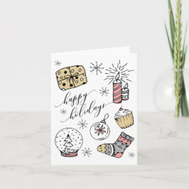 Extraordinaria tarjeta plegada Happy Holidays