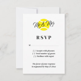Extraordinarias tarjetas RSVP para bodas de tenis