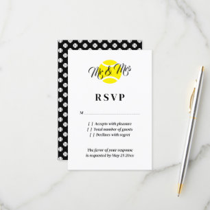 Extraordinarias tarjetas RSVP para bodas de tenis