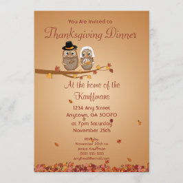 Extravagante tarjeta de invitación a las lechuzas 