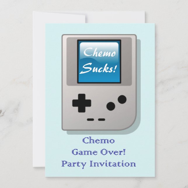 Extremo de la invitación del fiesta de Chemo para (Anverso)