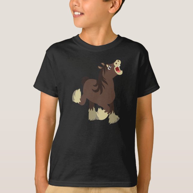 Exuberante Personalizado Shire Horse Kids Camiseta (Anverso)