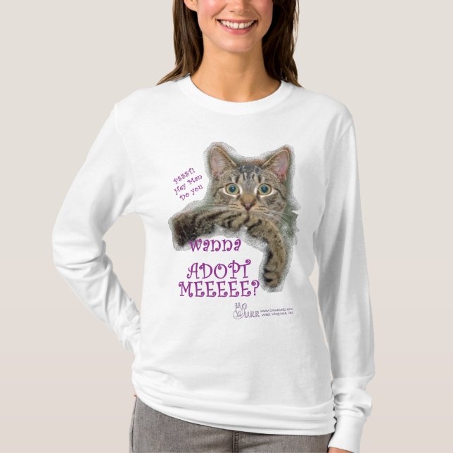 Ey usted… camiseta larga para mujer de la manga (Anverso)