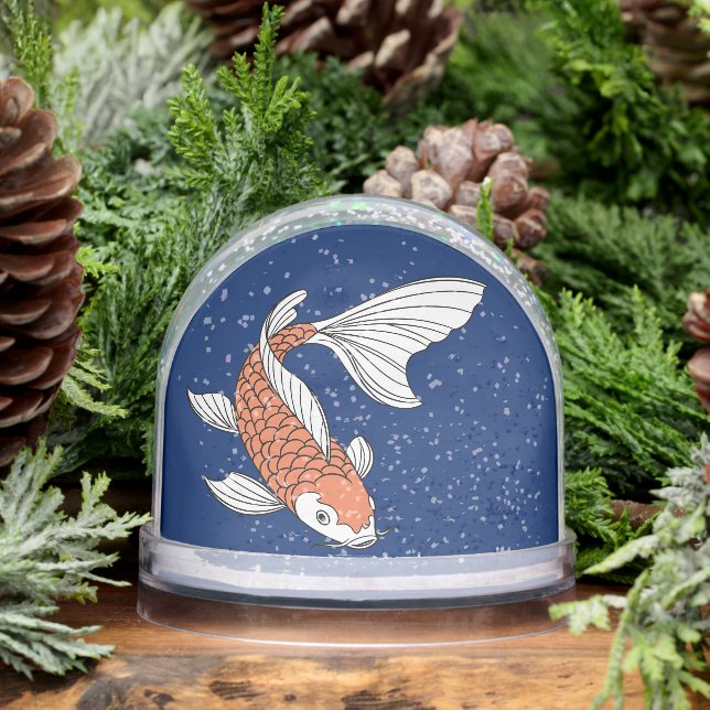 Eye-Catching Gold Fish Snow Globe Decor (Invierno)