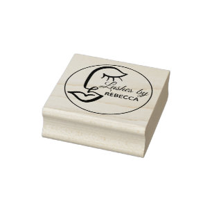 Eyelash Lash Bar Sello de arte de la madera