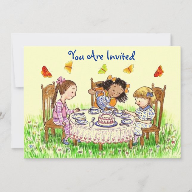 ~ EZ de la invitación del té de los chicas y de (Anverso)