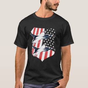 F 16 Camiseta Con Bandera Jet American