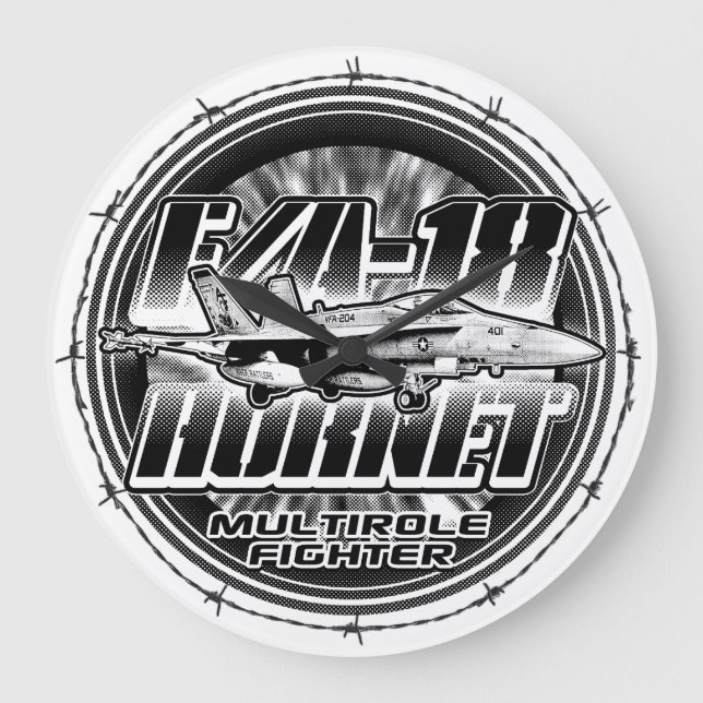 F/A-18 Hornet reloj grande reloj de pared acrílico (Anverso)