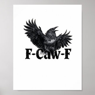 F-Caw-F Cuervo Enfadado Impresión de Arte Cuervo G