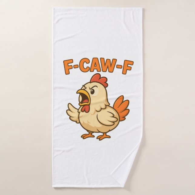 F-CAW-F Funny Chicken | Quote Rooster Meme T-shirt (Toalla de baño)
