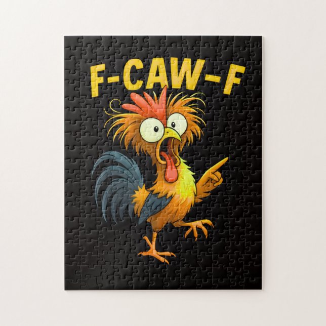 "F Caw F" Funny Crow Sarcastic Bird Humor Puzzle (Vertical)