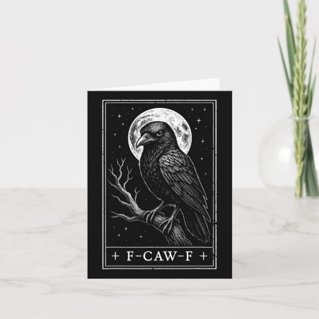 F-caw-f Tarjeta Tarot Crow Funny Vin Gótico Hallow (Anverso)