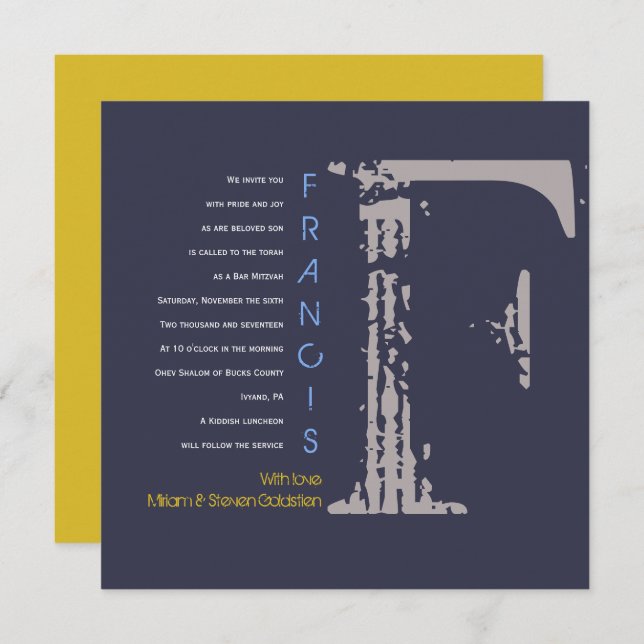 F Colección inicial Bar Bat Invitación Mitzvah (Anverso / Reverso)