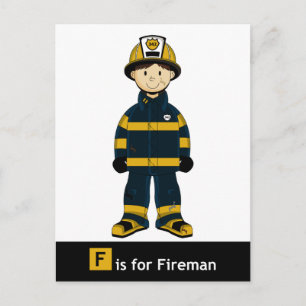F es para la postal de Fireman
