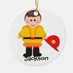 F está para el ornamento personalizado bombero