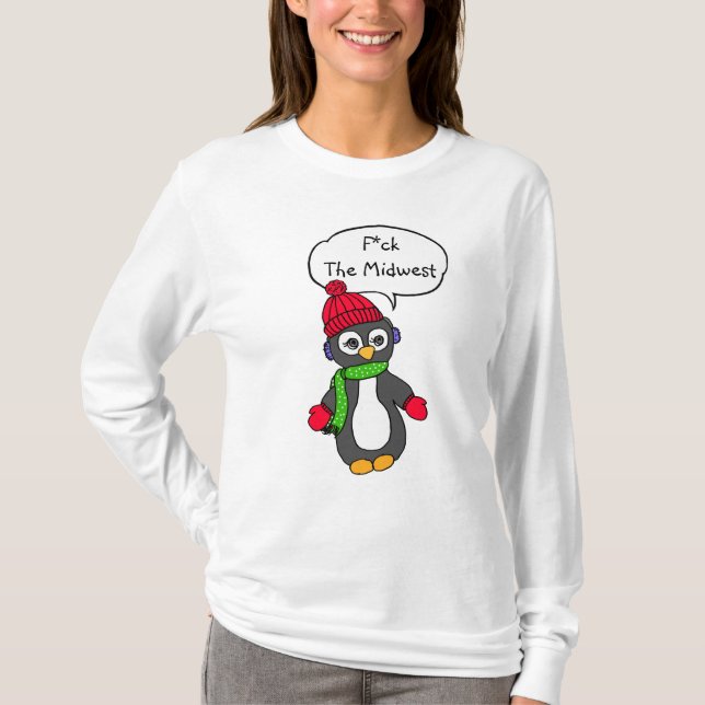 F. La divertida camiseta del clima pingüino del me (Anverso)