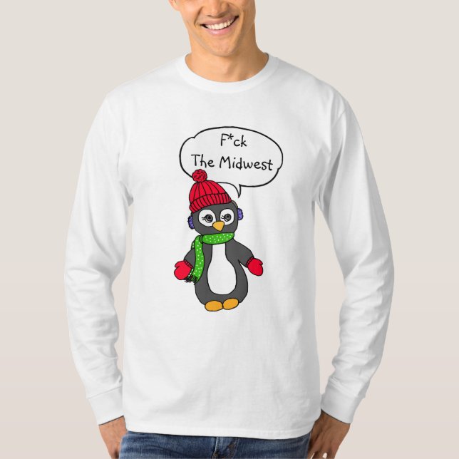 F. La divertida camiseta del clima pingüino del me (Anverso)