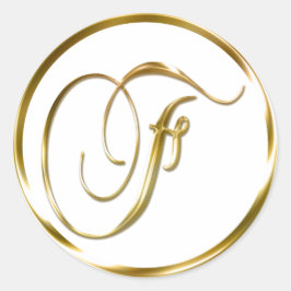 F Monograma Faux Gold Envelope O Sello Favorito
