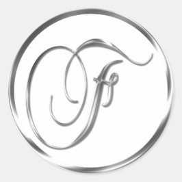 F Monograma Sobre Plata Faux O Sello Favorito