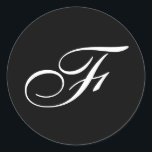 F Pegatinas de monograma<br><div class="desc">Estos pegatinas presentan un elegante monograma de F cursivo. ¡Excelente para favores de boda,  etc!</div>