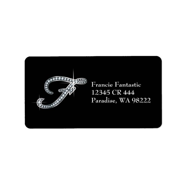 F Script Etiqueta "Diamond Bling" (Frente)