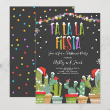 Fa La Fiesta Navidades Invitación Cactus