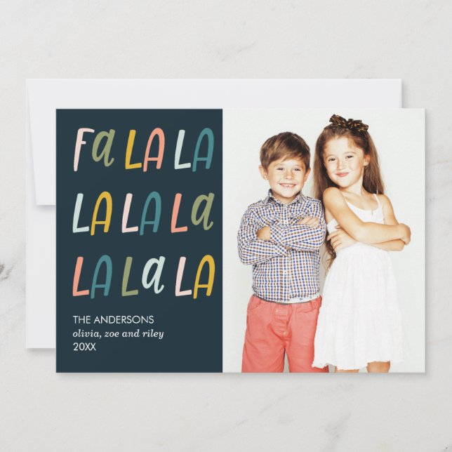 Fa La La La | Colores pasteles | Tarjetas fotográf (Anverso)