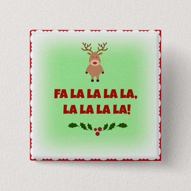 Fa la la la la  Navidad  Botón (Anverso)