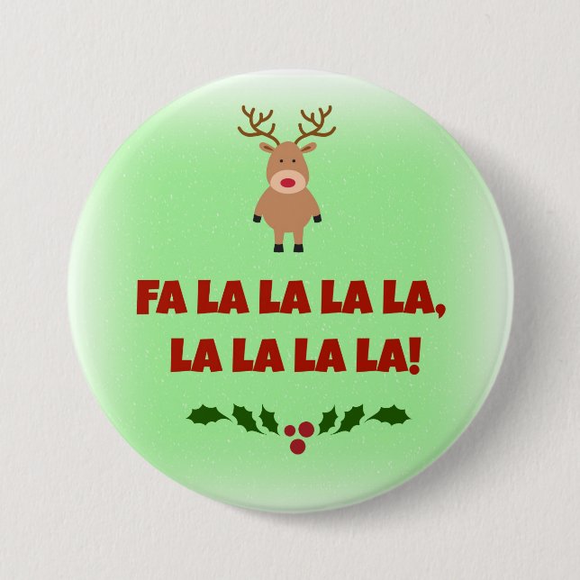 Fa la la la la  Navidad  Botón (Anverso)