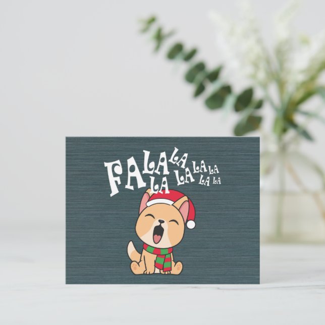 Fa La La La La Navidades Canto de Perro | Tarjeta  (Anverso de pie)