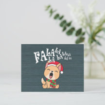 Fa La La La La Navidades Canto de Perro | Tarjeta 