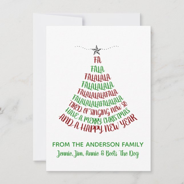 Fa La La La Navidad Árbol Humor Festividad (Anverso)