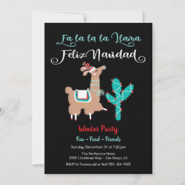 Fa la la Llama Invitación a la Fiesta de Feliz Nav
