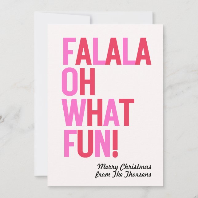 FA LA LA OH QUÉ DIVERTIDA tarjeta de vacaciones pl (Anverso)
