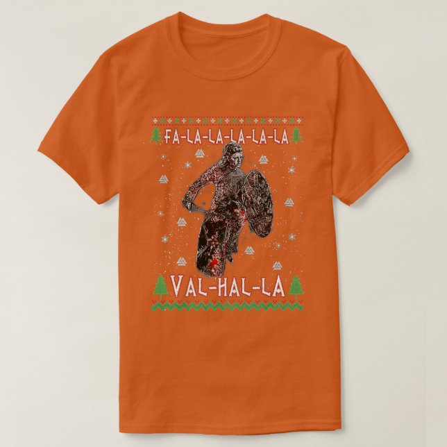 Fa La La Valhalla Viking Navidades suéter feo (Diseño del anverso)
