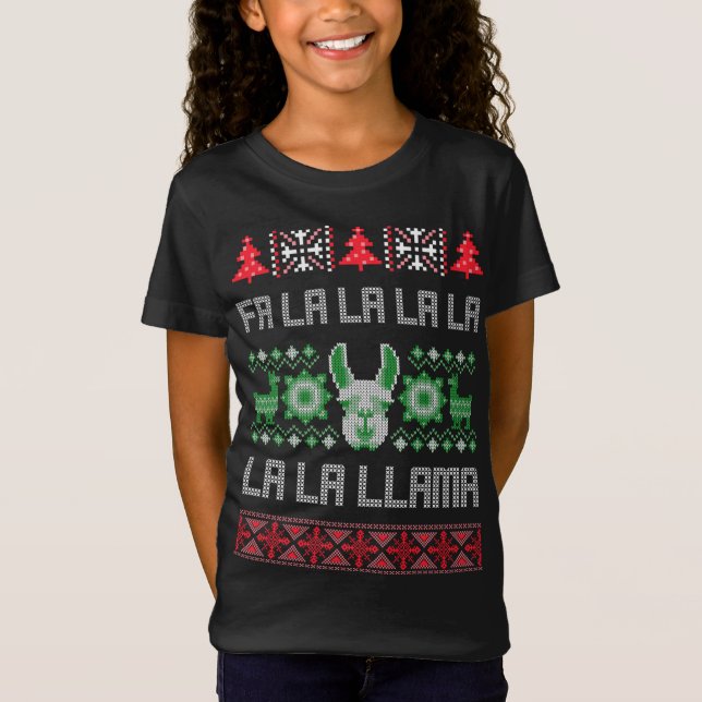 Fa La Llama Navidades feos Sweater Llama (Anverso)