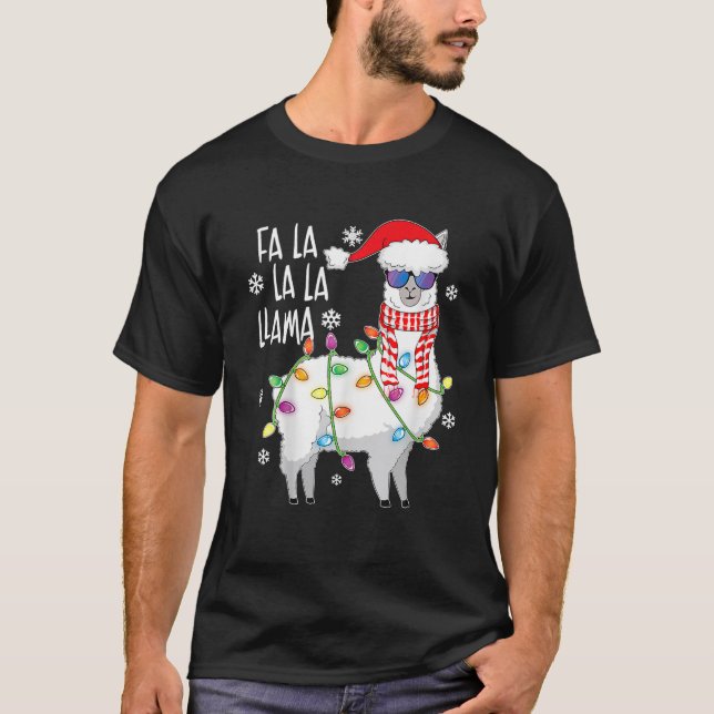 Fa La Llama Shirt Llama Navidades Camisa Navidad L (Anverso)