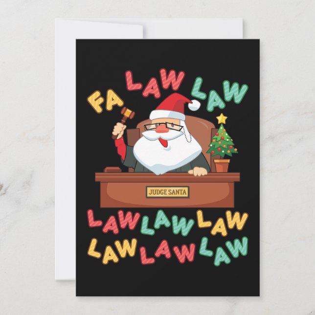 Fa Law Law Abogado Divertido Santa Juez Navidad (Anverso)