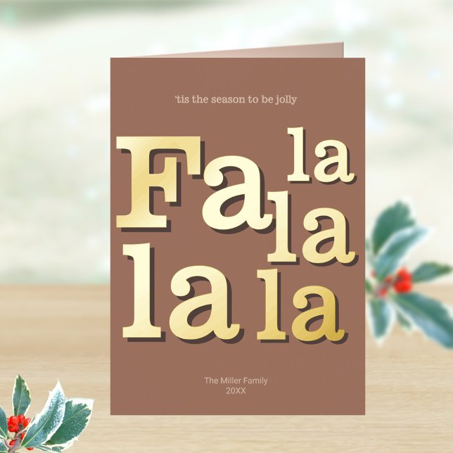 Fa moderna La Mocha Simple Moda Mínima Oro (These custom folded Christmas cards feature real gold foil accents as a festive touch)