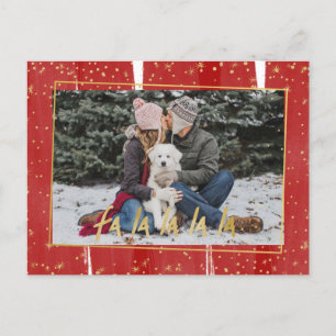 Fa roja y de oro La La La La Navidad Snowy vacacio