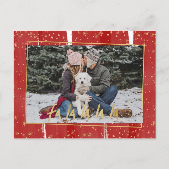 Fa roja y de oro La La La La Navidad Snowy vacacio (Anverso)