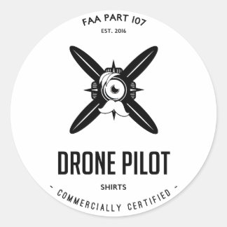 FAA Part 107 Drone Pilot Com. Pegatina certificado