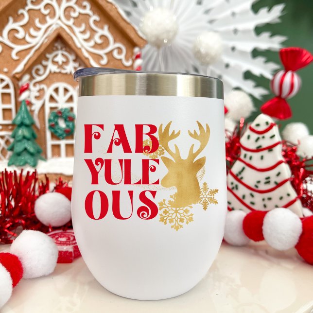 Fab-Yule-Ous Christmas Reindeer Red & Gold (Subido por el creador)
