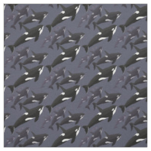 Fabric Orca Asesino Arte Ballena Tela Natural