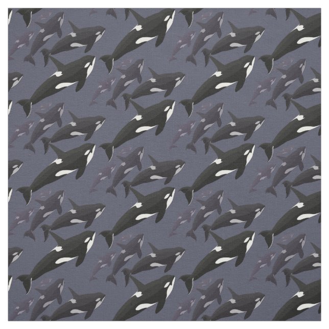 Fabric Orca Asesino Arte Ballena Tela Natural (Retal)