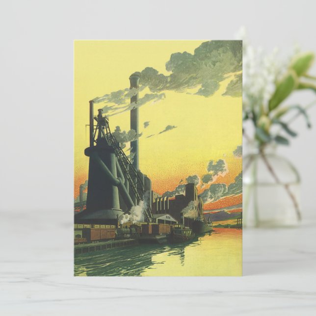 Fábrica de negocios de época, fabricación en un mu (Anverso de pie)