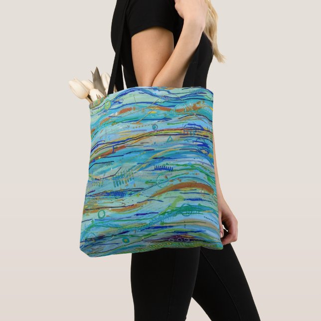 Fabricación de la bolsa de tote de las olas (Detalle)