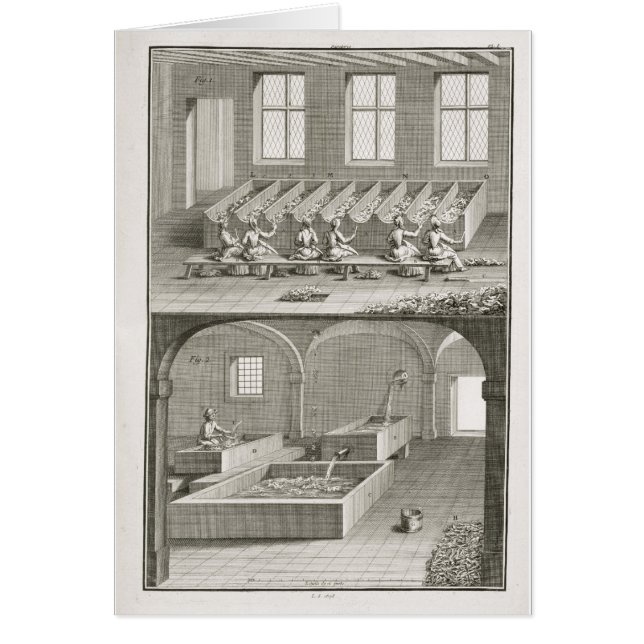 Fabricación de papel, de la "Encyclopedie des Scie (Frente)